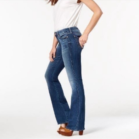 Seven7 Denim - Seven 7 Bootcut Jeans Rhinestone Embroidered Pockets 12 EUC